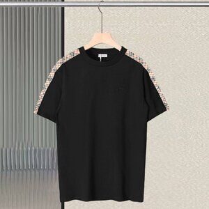 Burberry Checked round neck slim short sleeve T-shirt
